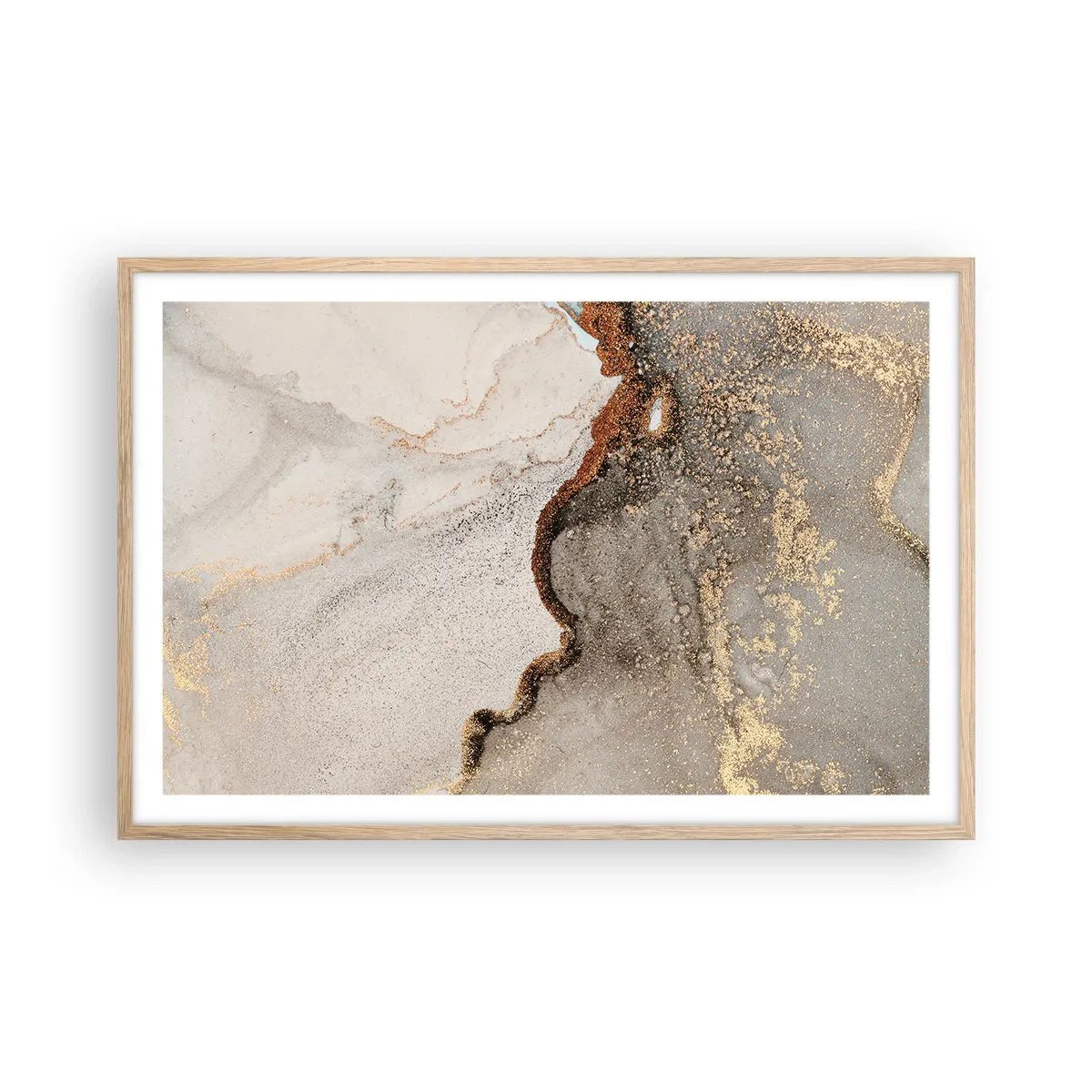 Poster in einem Rahmen aus heller Eiche - An der Grenze der Farben - 91x61 cm