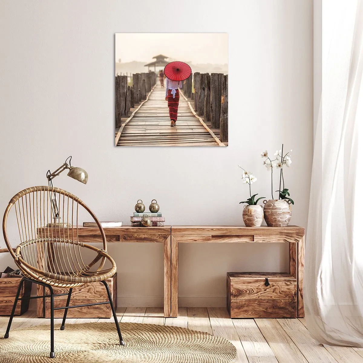 Bild auf Leinwand - Leinwandbild - Auf der alten Brücke - 40x40 cm