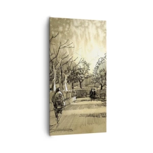 Bild auf Leinwand - Leinwandbild - Ein Moment mit einer Feder angehalten - 65x120 cm