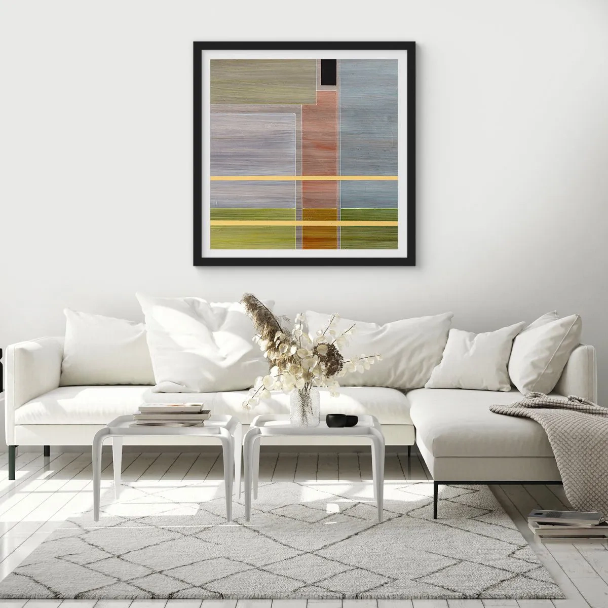 Poster in einem schwarzem Rahmen - Einfach und ruhig - 60x60 cm