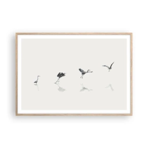 Poster in einem Rahmen aus heller Eiche - Vier einfache Schritte - 100x70 cm