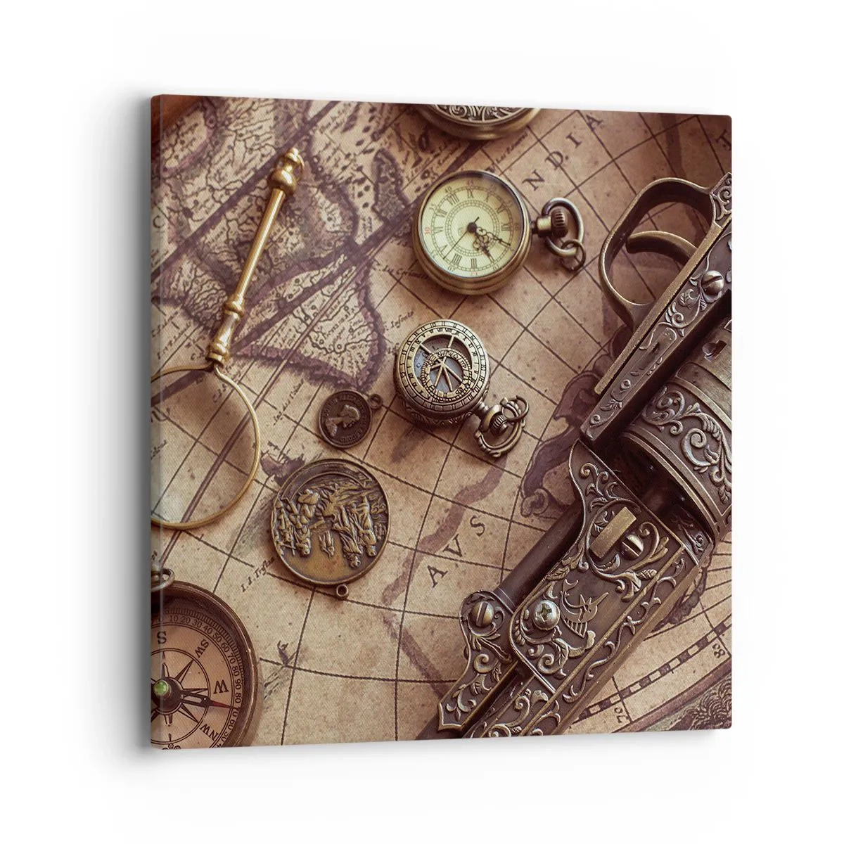 Bild auf Leinwand - Leinwandbild - Das Abenteuer ruft - 40x40 cm