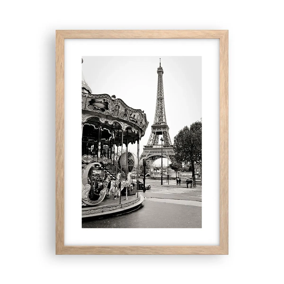 Poster in einem Rahmen aus heller Eiche - So lustig ist es nur in Paris - 30x40 cm