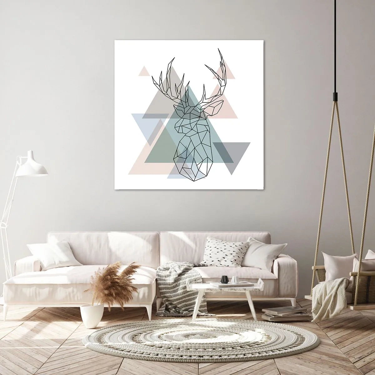 Bild auf Leinwand - Leinwandbild - In einem geometrischen Wald - 70x70 cm