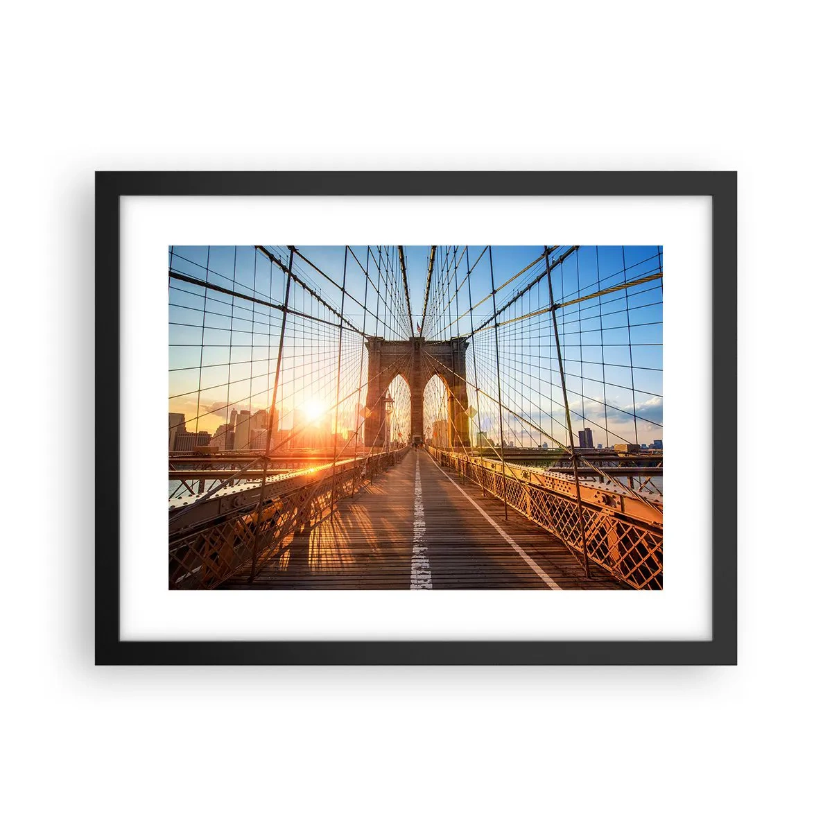 Poster in einem schwarzem Rahmen - Auf der goldenen Brücke - 40x30 cm