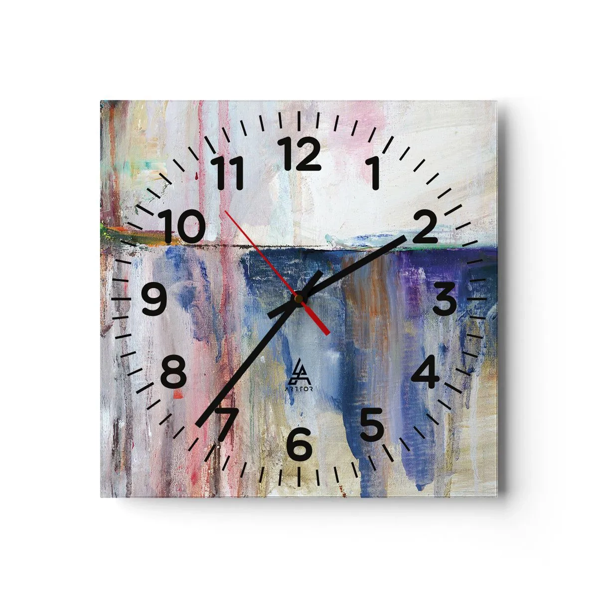 Wanduhr - Glasuhr - Bunte Eindrücke und Assoziationen - 30x30 cm