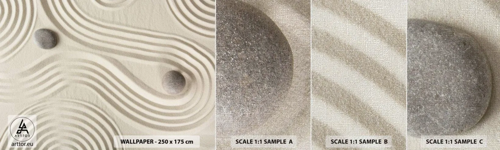 Fototapeten Muster Premium Canvas - Ein Hauch von Wärme - Abstraktion, Stück, Sand - 100x30 cm