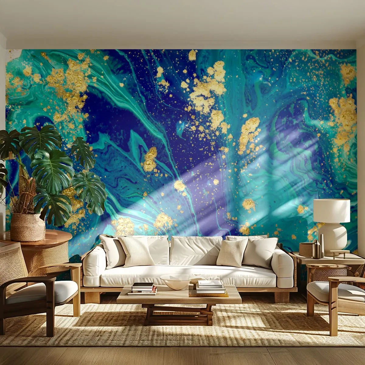 Fototapete Standard Eco - Die Blütenblätter der Sonne - Abstraktion, Stück, Grafik - 250x175 cm