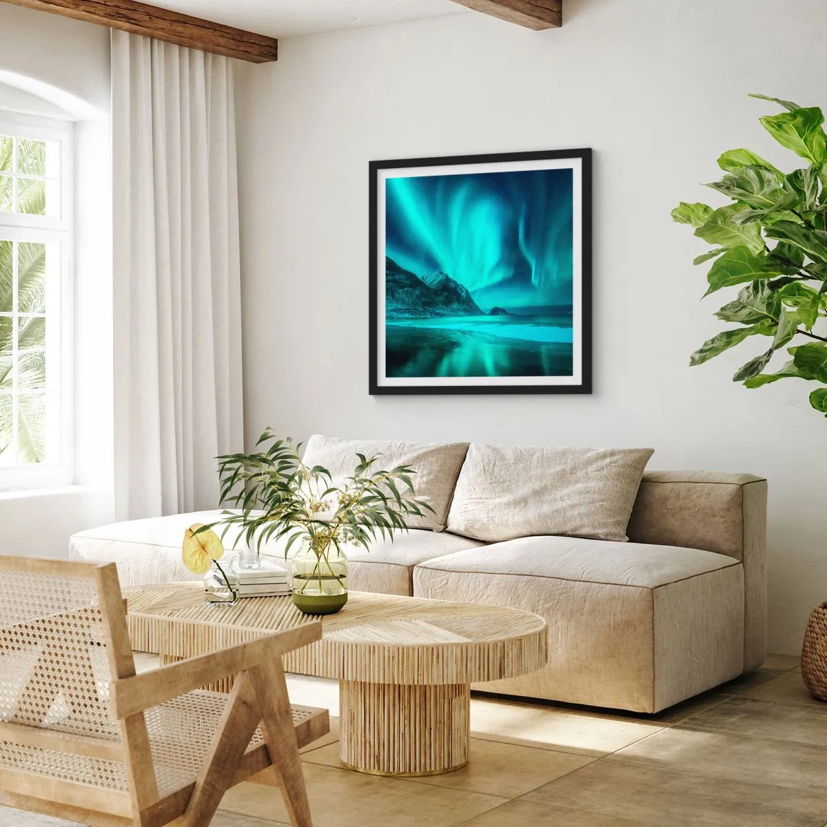 Poster in einem schwarzem Rahmen - Wunder des Nordens - 60x60 cm