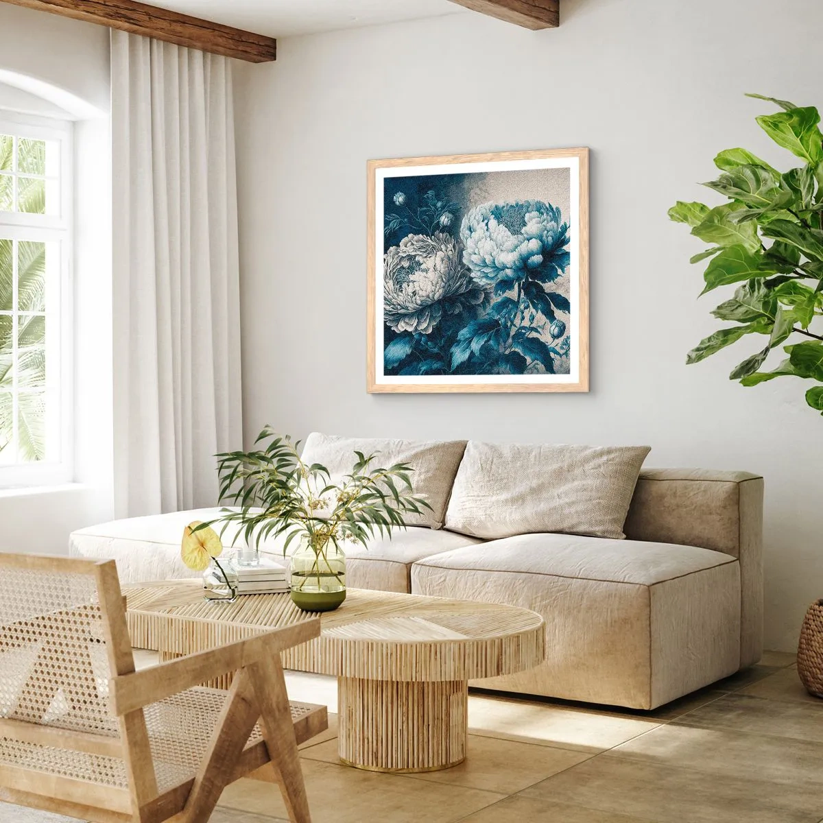 Poster in einem Rahmen aus heller Eiche - Passendes Paar - 30x30 cm