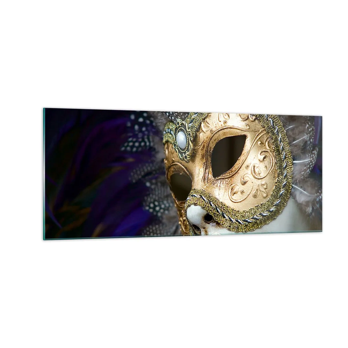 Glasbild - Bild auf glas - Venezianisches Porträt in Gold - 100x40 cm