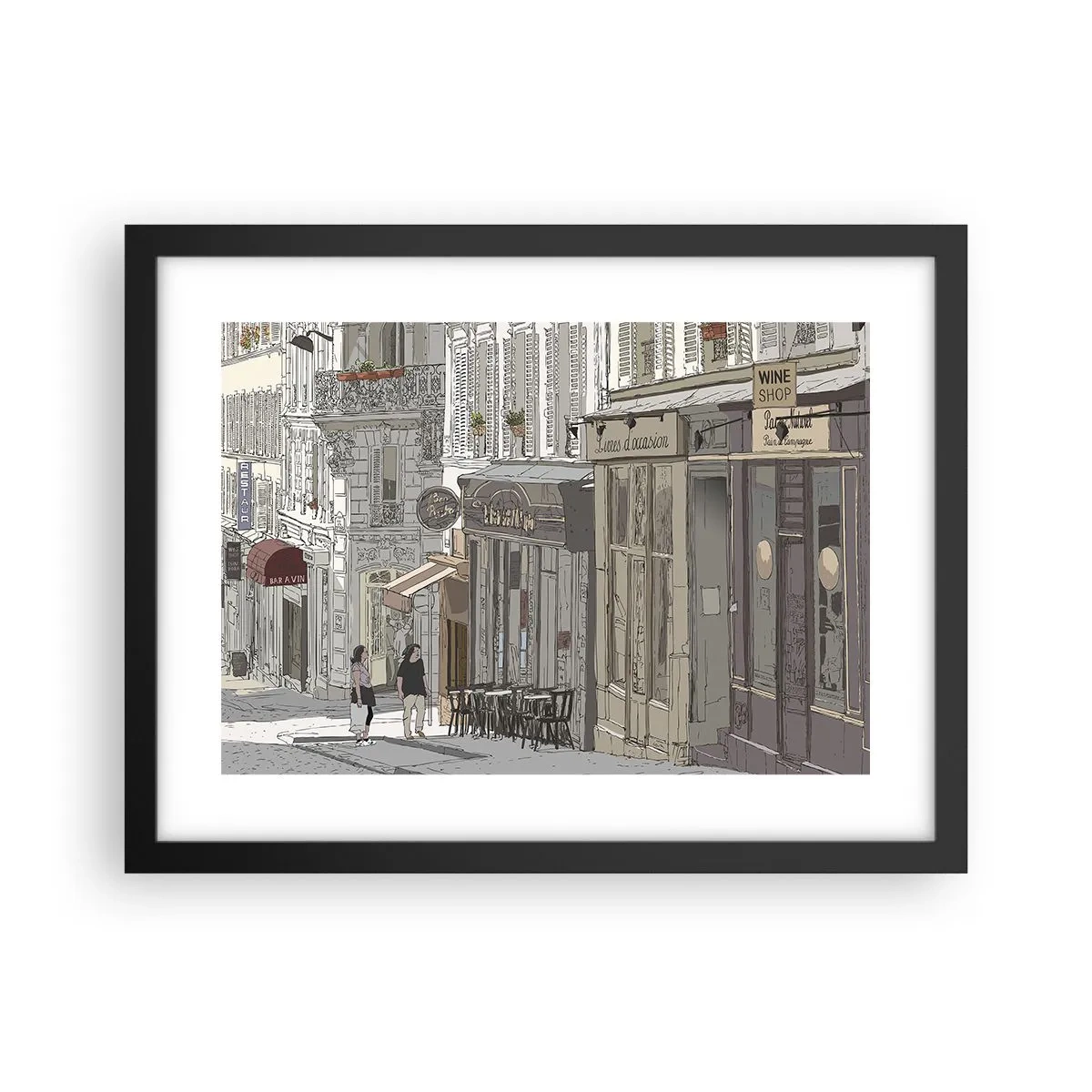 Poster in einem schwarzem Rahmen - Stadtfreuden - 40x30 cm