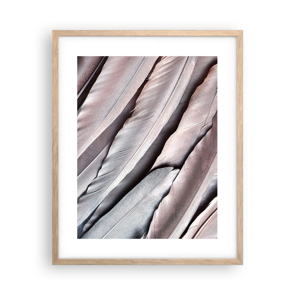 Poster in einem Rahmen aus heller Eiche - In rosa Silber - 40x50 cm