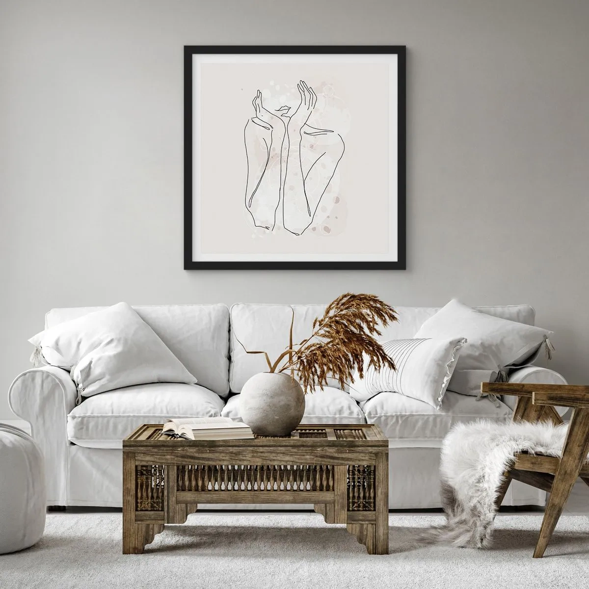 Poster in einem schwarzem Rahmen - Ein träumerischer Moment - 40x40 cm