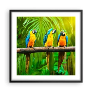 Poster in einem schwarzem Rahmen - Und hast du gehört, dass sie ...? - 50x50 cm