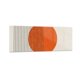 Glasbild - Bild auf glas - Minimalistische Sonne mit geometrischen Linien - 140x50cm - Immer die Sonne - Moderne Wanddekoration für Wohnzimmer und Schlafzimmer ARTTOR