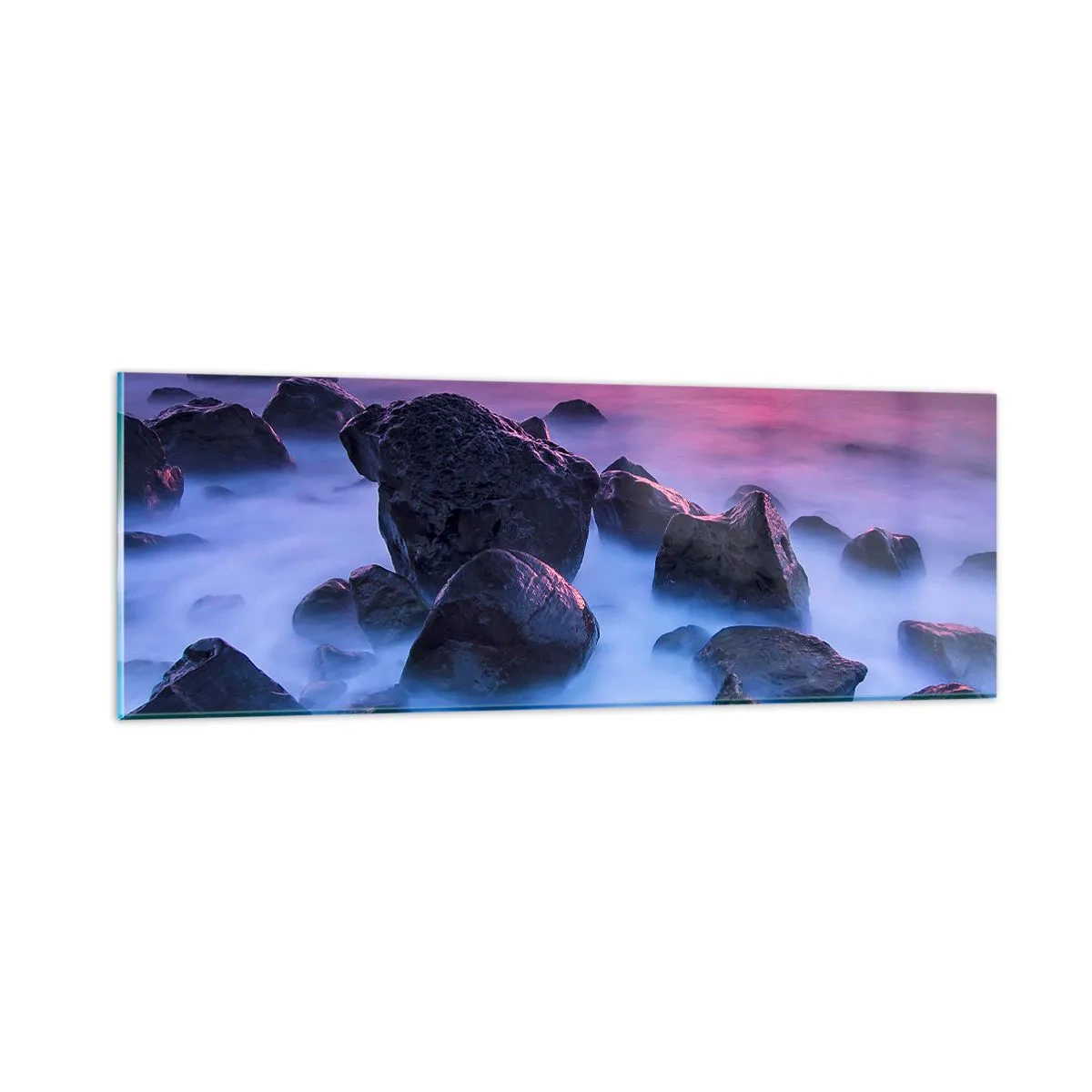 Glasbild - Bild auf glas - Geburt bei Licht und Nebel - 90x30 cm