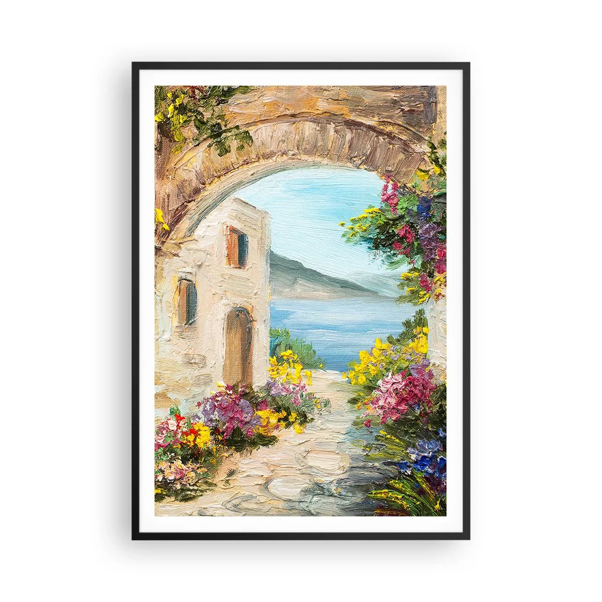 Poster in einem schwarzem Rahmen - Charme einer Küstenprovinz - 70x100 cm