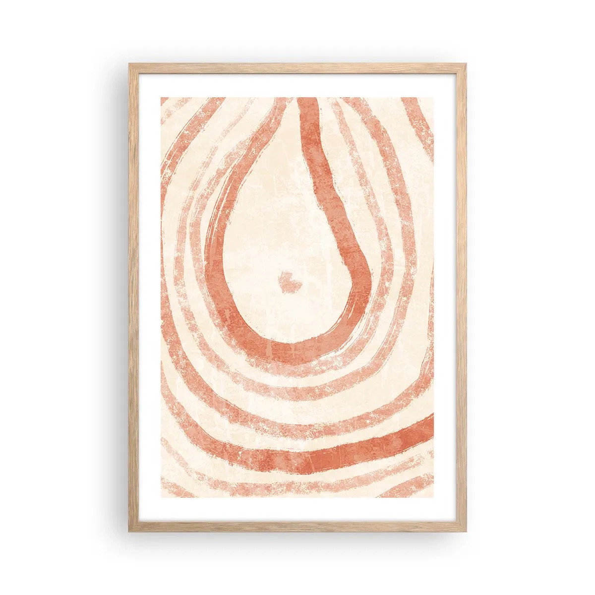 Poster in einem Rahmen aus heller Eiche - Korallenkreise – Komposition - 50x70 cm