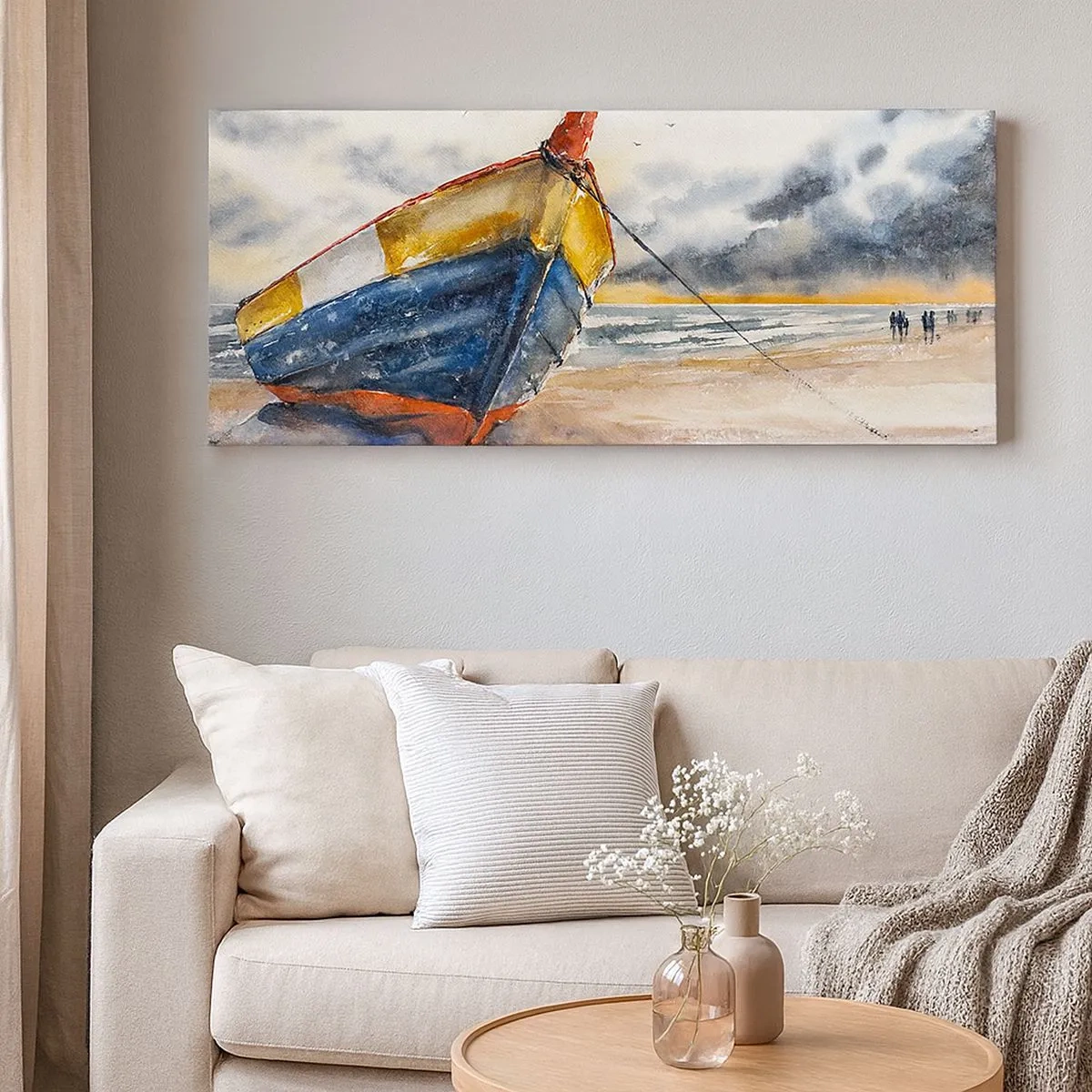 Bild auf Leinwand - Leinwandbild - Erholung am Ufer - 100x40 cm