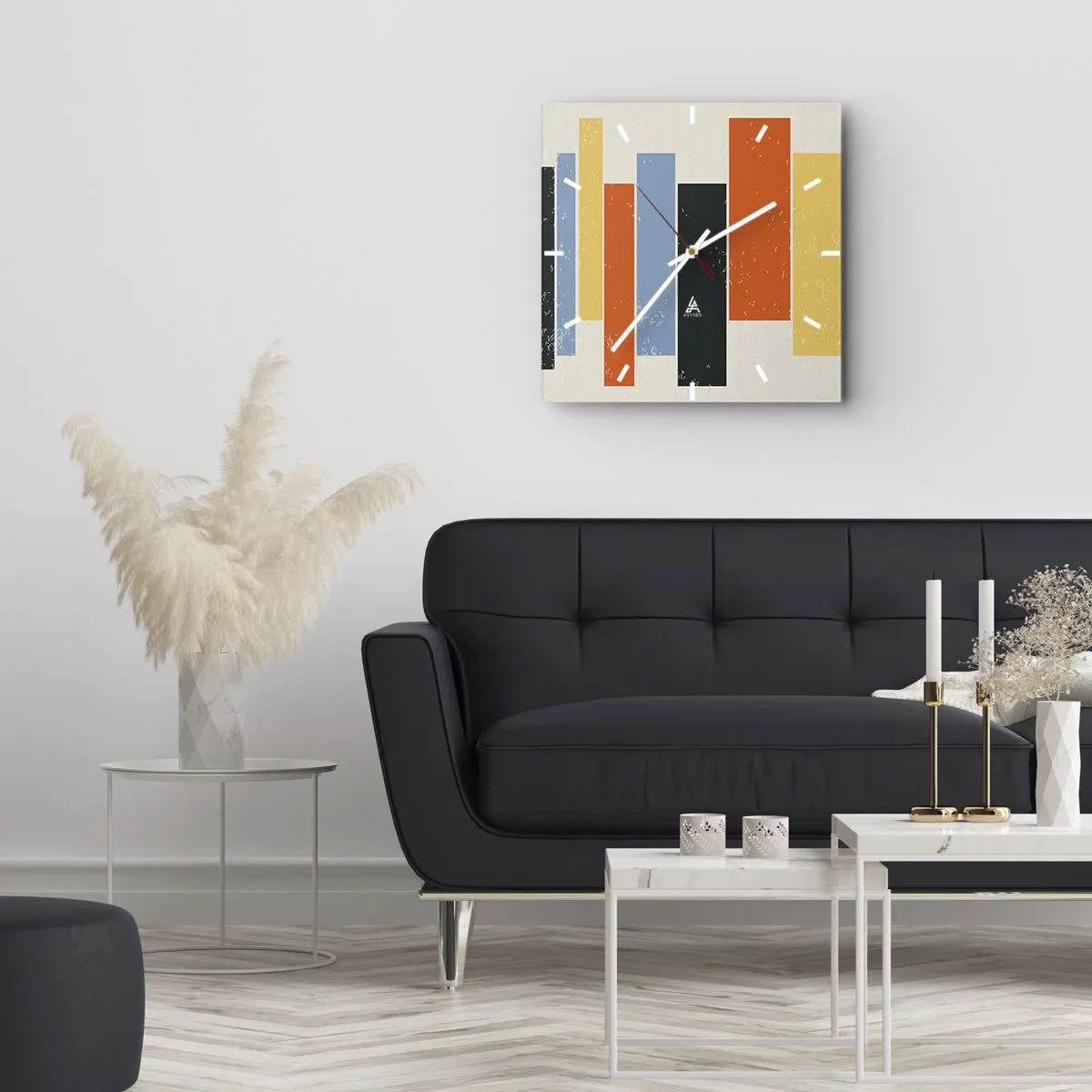 Wanduhr - Glasuhr - Musiknotation - 40x40 cm