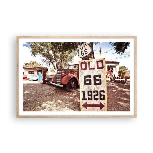 Poster in einem Rahmen aus heller Eiche - Die Legende der amerikanischen Provinz - 91x61 cm