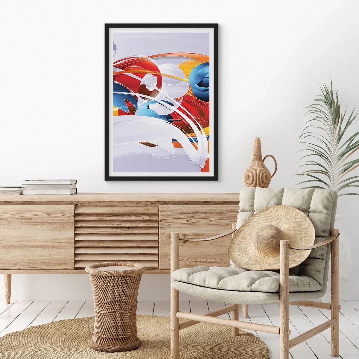 Poster in einem schwarzem Rahmen - Der Tanz der Elemente - 61x91 cm