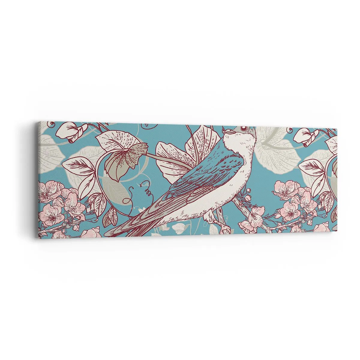 Bild auf Leinwand - Leinwandbild - Im Weißholz von Rot und Silber - 90x30 cm