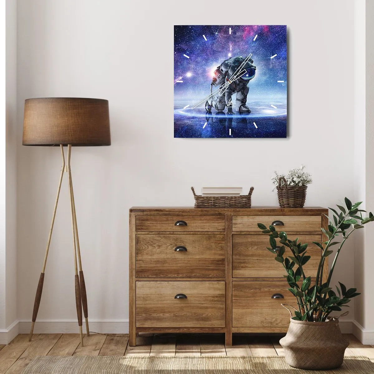 Wanduhr - Glasuhr - Der Sternenhimmel über mir - 40x40 cm