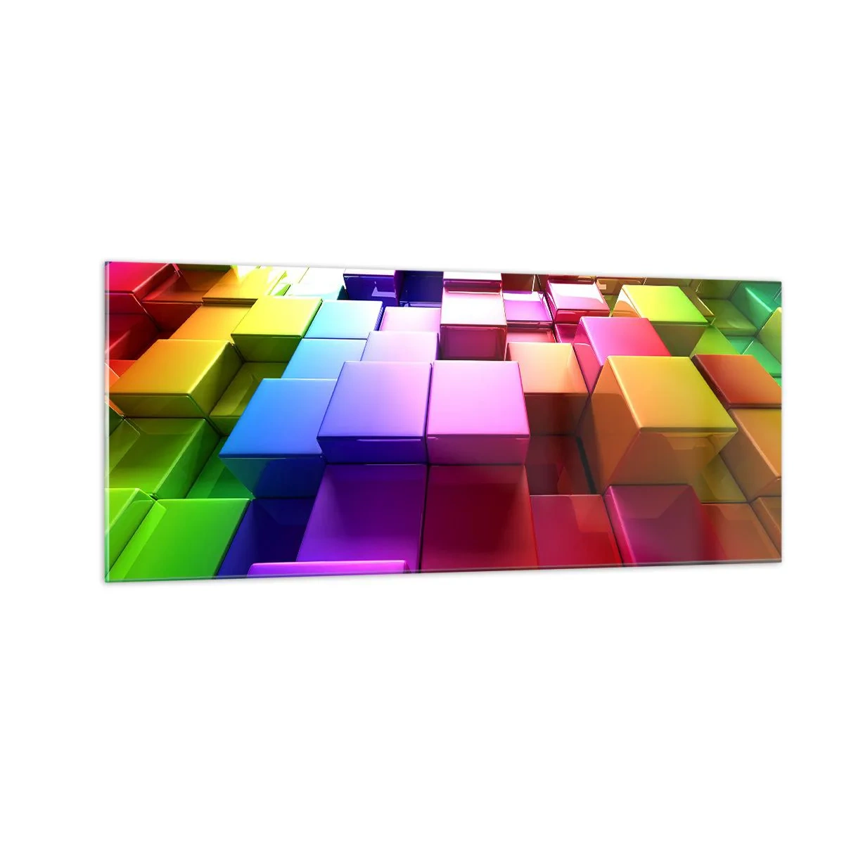 Glasbild - Bild auf glas - Op-Art gemeinsam im Team - 100x40 cm