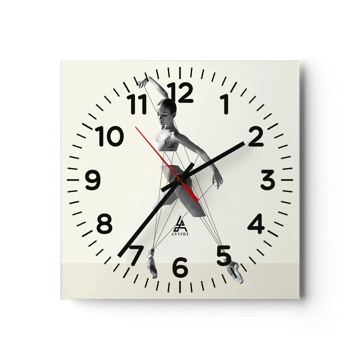 Wanduhr - Glasuhr - Im Theater der Welt - 40x40 cm