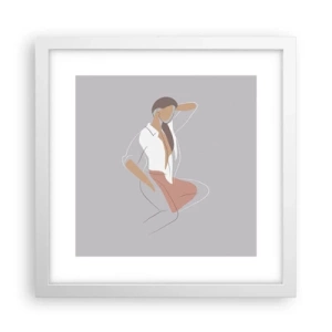 Poster in einem weißen Rahmen - Umriss der Anmut - 30x30 cm
