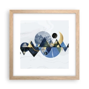 Poster in einem Rahmen aus heller Eiche - Geometrische Landschaft - 30x30 cm