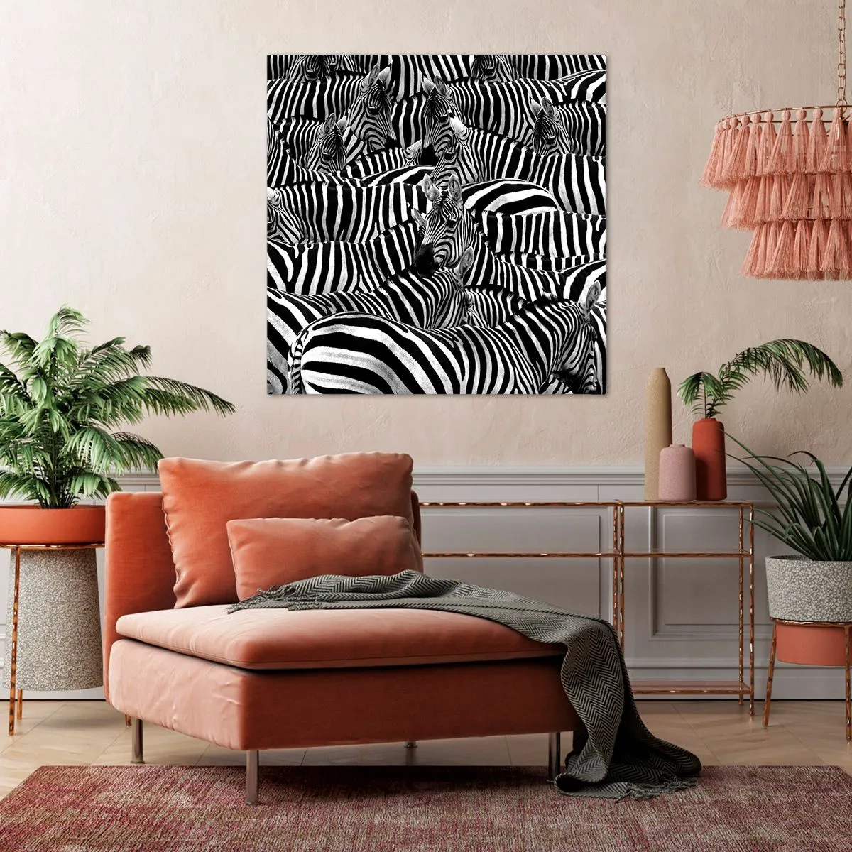 Bild auf Leinwand - Leinwandbild - Gestreiftes Gruppenportrait - 30x30 cm