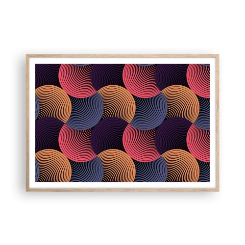 Poster in einem Rahmen aus heller Eiche - Im kreisenden Rhythmus - 100x70 cm