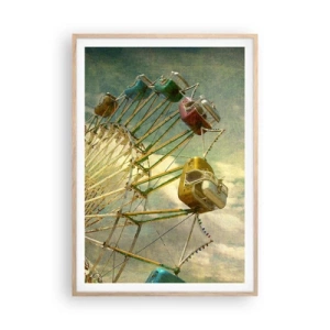 Poster in einem Rahmen aus heller Eiche - Es wird Spaß geben ... - 70x100 cm