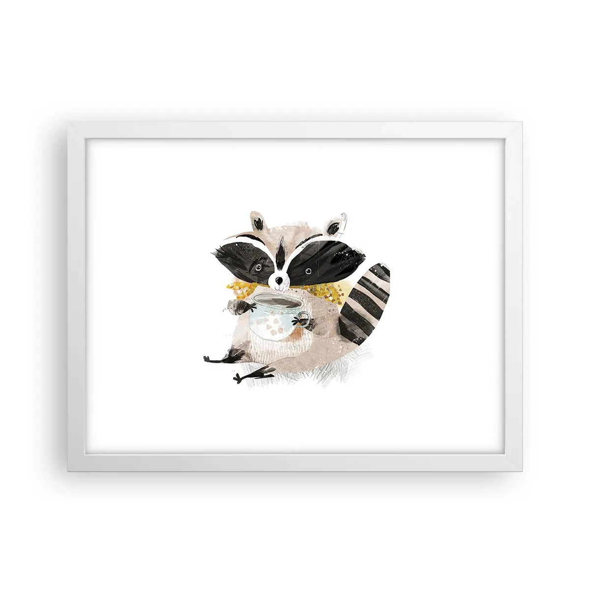 Poster in einem weißen Rahmen - Mein Freund der Waschbär - 40x30 cm