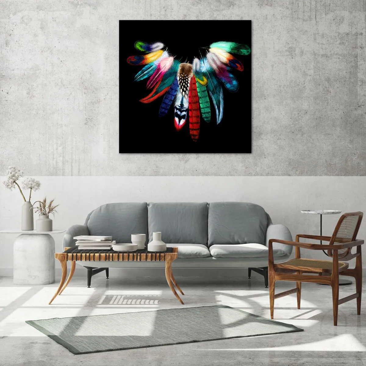 Glasbild - Bild auf glas - Indische Halskette - 70x70 cm