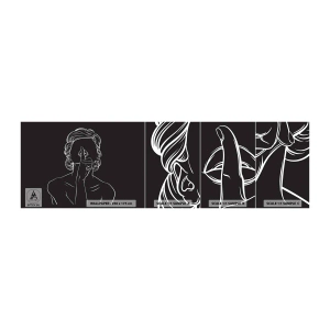 Fototapeten Muster Selbstklebend Deluxe Sticker - Schönheit erblüht in der Stille - Frau, Zeichnung, Linie - 100x30 cm