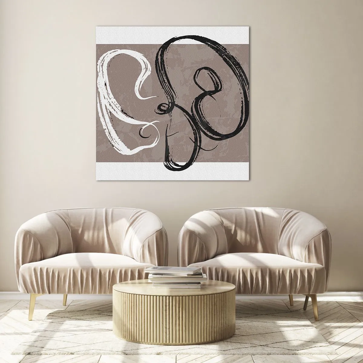 Glasbild - Bild auf glas - Komposition – die Suche nach Fülle - 60x60 cm