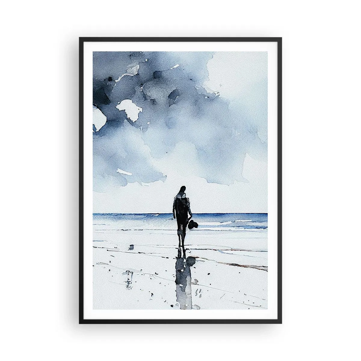 Poster in einem schwarzem Rahmen - Gespräch mit dem Meer - 70x100 cm