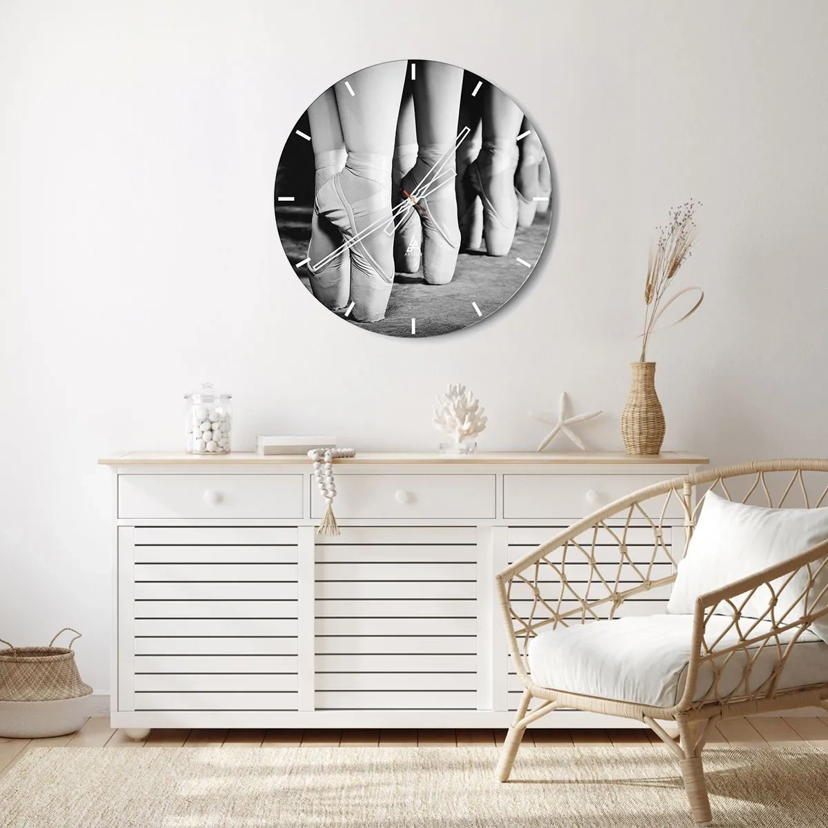 Wanduhr - Glasuhr - Gemeinsam, leicht - 40x40 cm