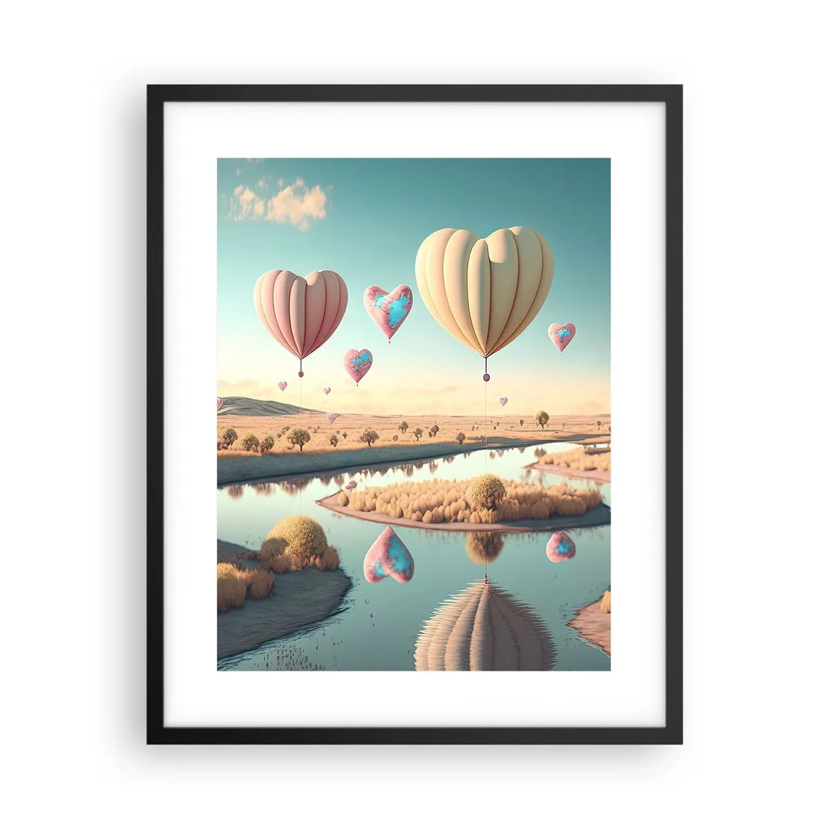 Poster in einem schwarzem Rahmen - Dank Liebe steigt man auf - 40x50 cm