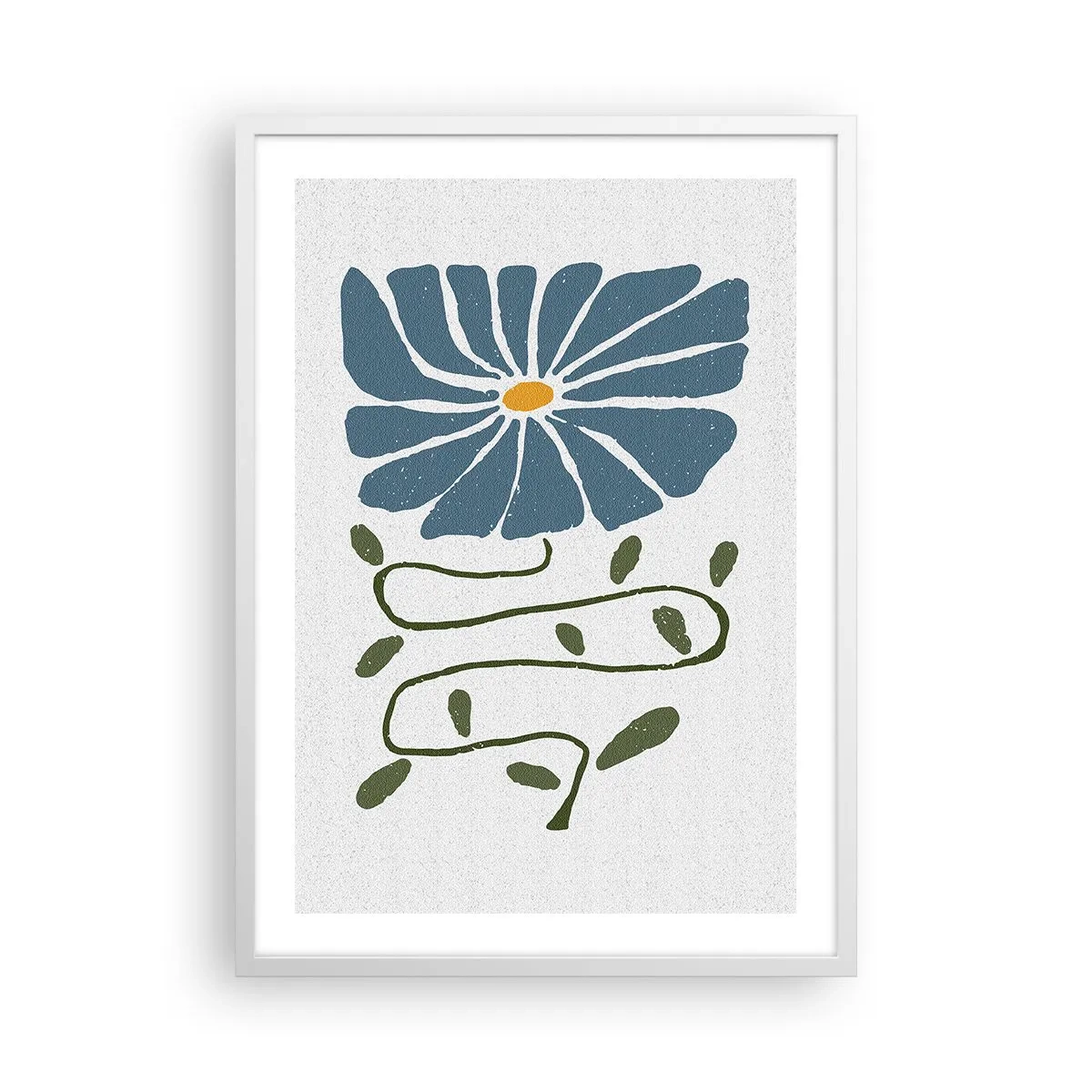 Poster in einem weißen Rahmen - Zweig für eine Blume - 50x70 cm