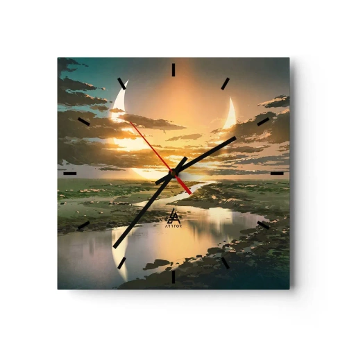 Wanduhr - Glasuhr - Irgendwo in einer weit, weit entfernten Galaxie - 40x40 cm
