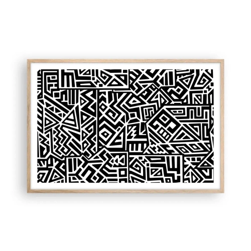 Poster in einem Rahmen aus heller Eiche - Präkolumbianische Komposition - 91x61 cm