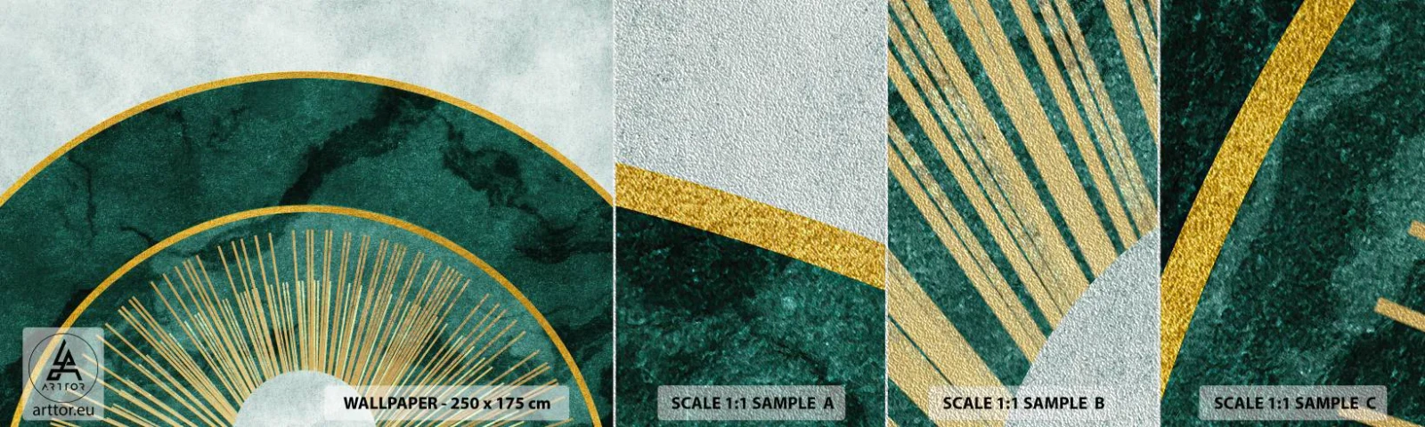 Fototapeten Muster Premium Sand - Anderes Sonnensystem - Art Deco, Modern, Abstraktion - 100x30 cm