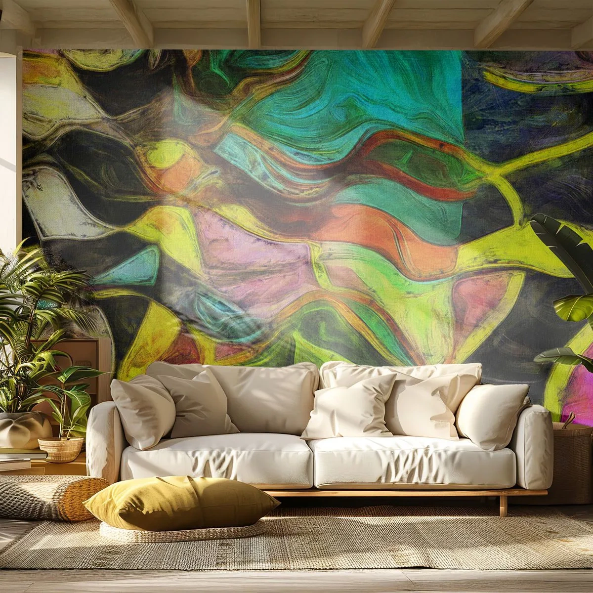 Fototapete Premium Canvas - Bewegung ist Leben - Abstraktion, Stück, Malerei - 350x256 cm