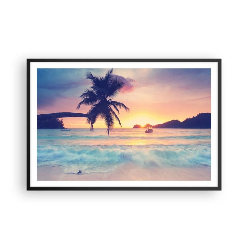 Poster in einem schwarzem Rahmen - Ein Abend in der Bucht - 91x61 cm