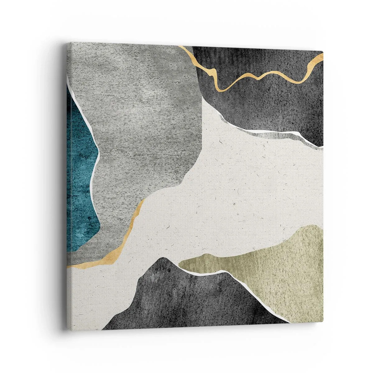 Bild auf Leinwand - Leinwandbild - Mosaikkomposition mit Goldfaden - 40x40 cm